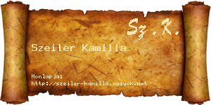 Szeiler Kamilla névjegykártya